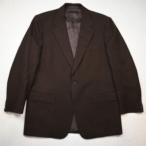 Mens Bespoke 44S Brown Flannel Wool Strong Shoulder Blazer Jacket Sport Coat